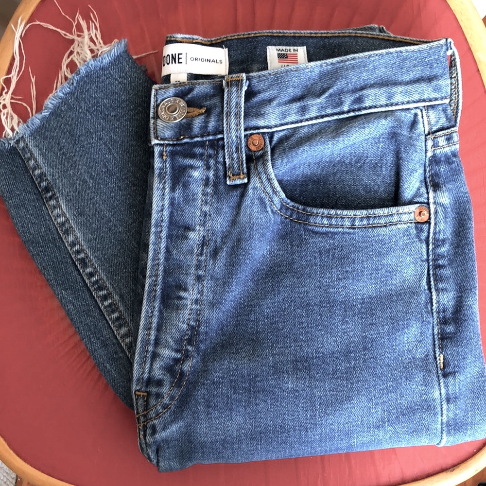 COPY - RE/DONE High Rise Ankle Crop Jeans - Picture 6 of 15
